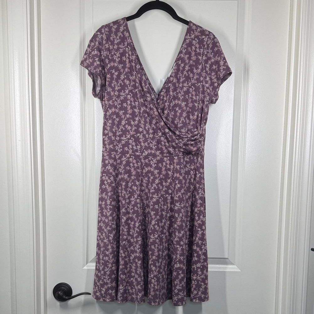 Kaileigh Amandine Knot Floral Purple Wrap Dress LP